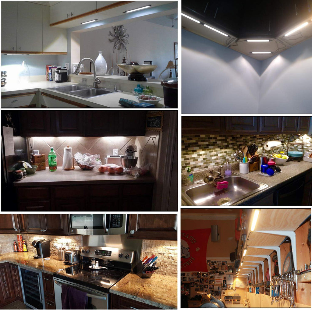 LED Under Counter Light Rigid Bar Kit, Plug in Corded 12V LED Under Cabinet Lighting Dimmable with Switch for Counter