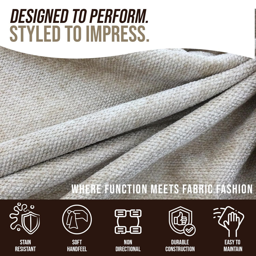 Fabrics Whisper Velvet Sand 20 Yards - Water Cleanable Stain Resistant, 100% Polyester, Alta Finish, 55" Width