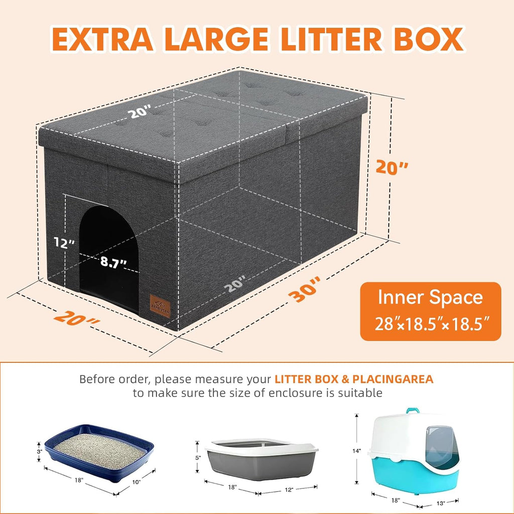 Cat Litter Box Enclosure Furniture for Odor Control