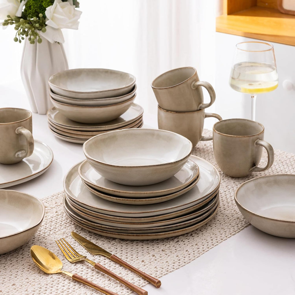 8.5'' Ceramic Pasta Bowls Set of 6, 36oz Large Stoneware Bowls Set | Large Dinner Serving Bowls Set, Wide Bowl Plate