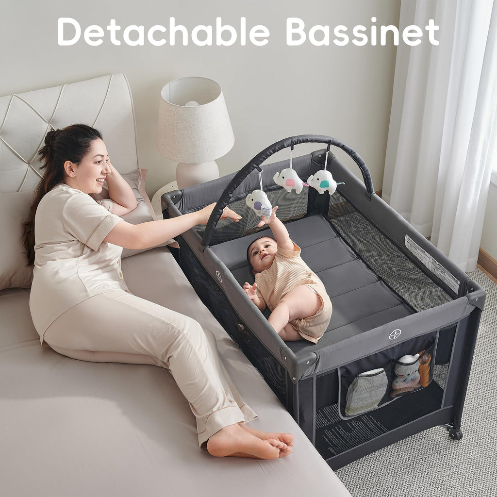 Foldable Portable Baby Playard Crib for Toddlers
