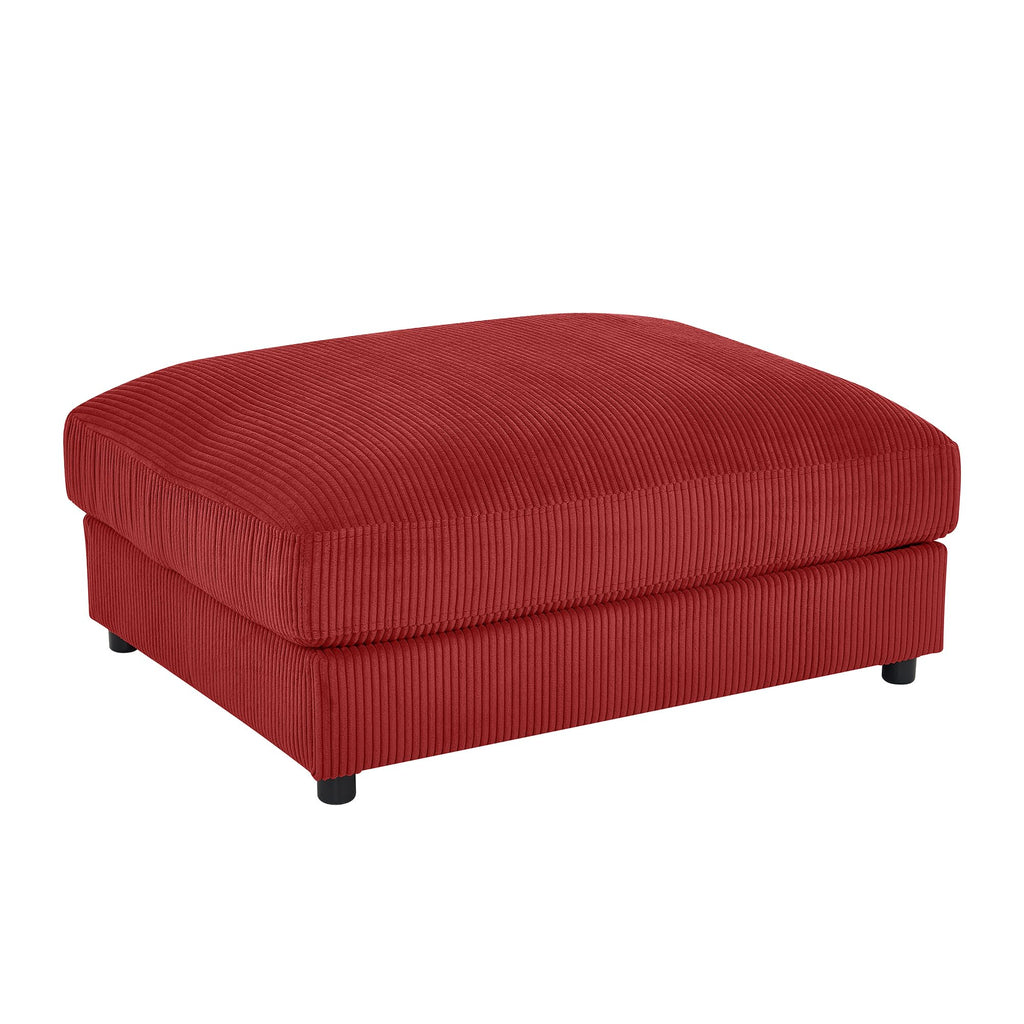 40" Rectangle Corduroy Ottoman Oversized Upholstered Footrest(Red)