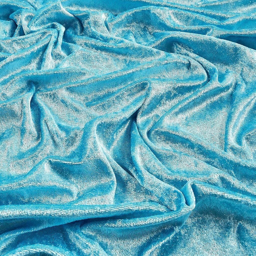 60" Wide - 100% Polyester Panne Velvet - Perfect for backdrops, Clothing, Home Furnishing and Many More. (Turquoise