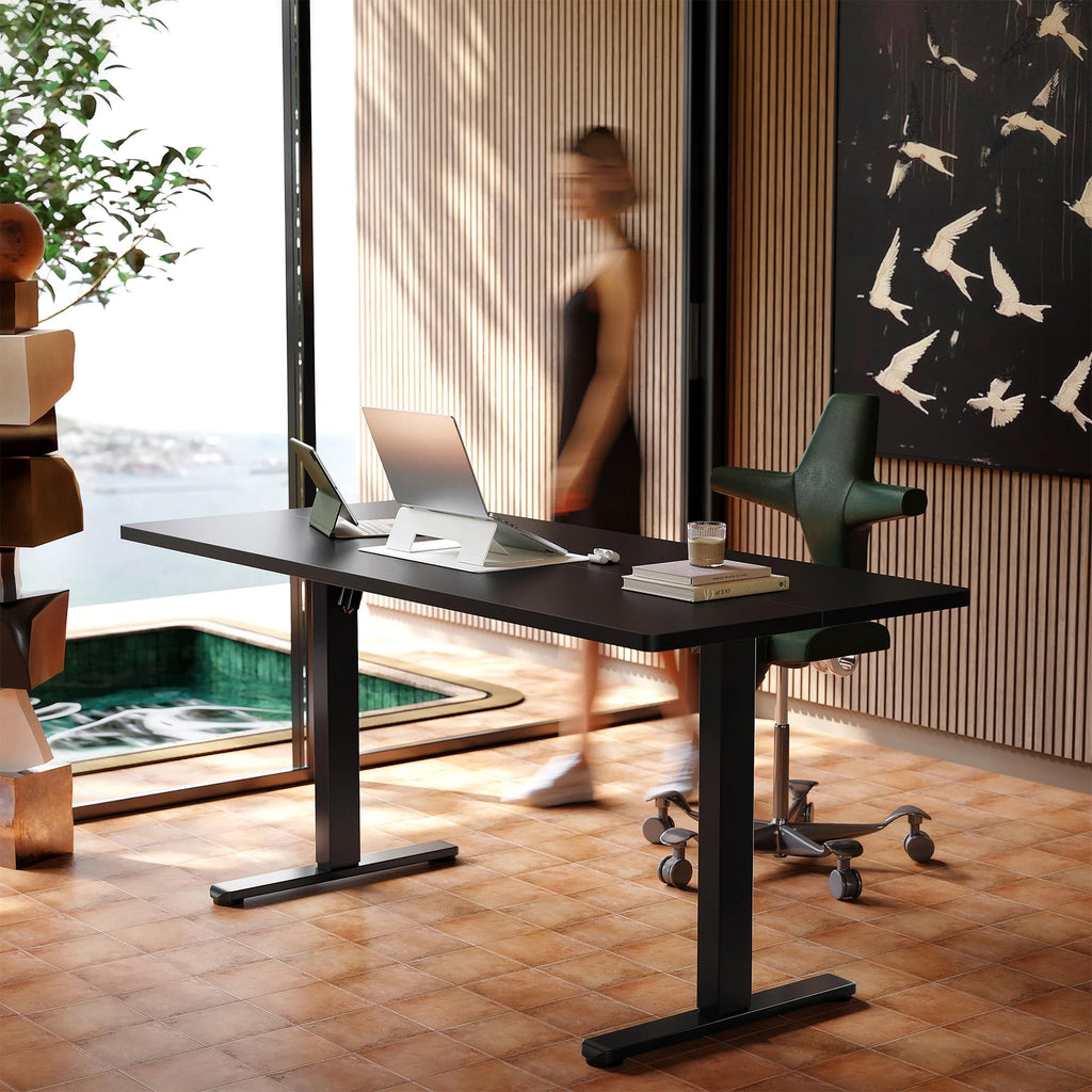 63x28 Inch Electric Standing Desk, Height Adjustable, Black