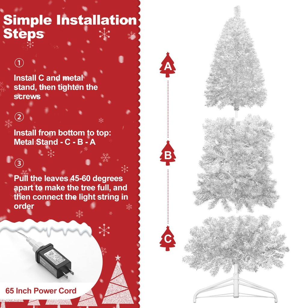 Slim Christmas Tree s: 6ft with 200 Warm White LEDs