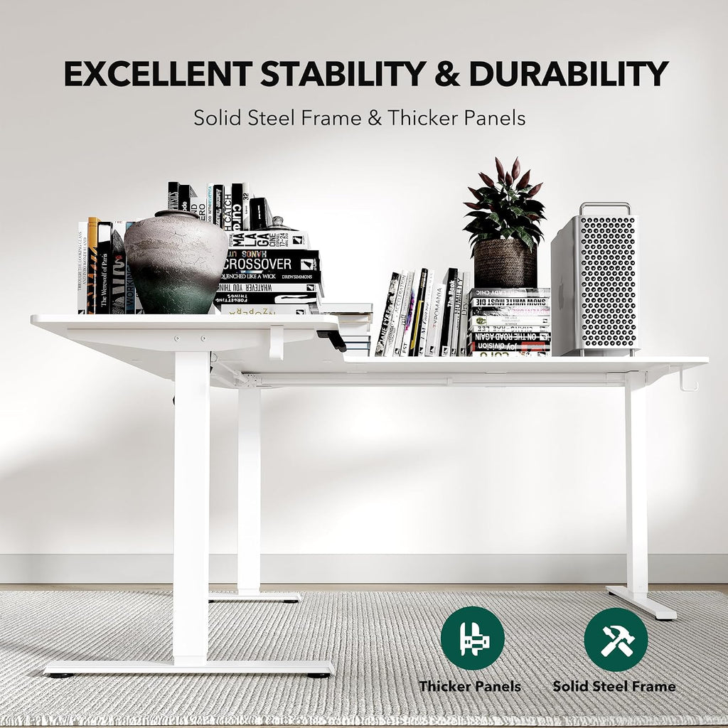 63" x 55"L Shaped Standing Desk, Electric Stand up Corner Computer Desk, Sit Stand Home Office Desk with Splice