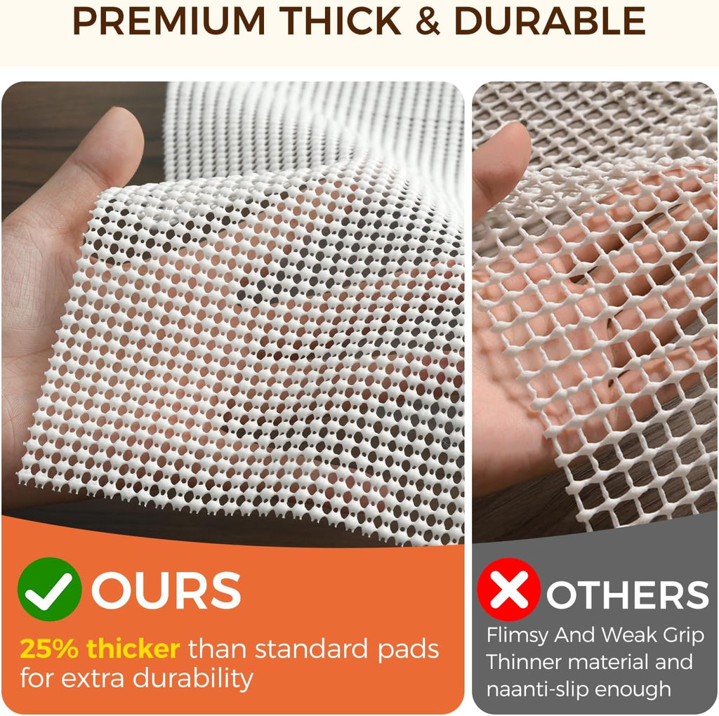 5 x 7 FT Rug Pad Gripper for Hardwood Floors, Non Slip Rug Pads for Area Rugs, Extra Thick Under Rug Padding, Protect - Set of 35