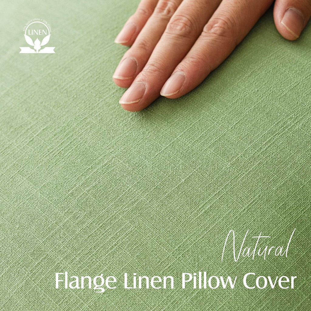 Linen Solid Decorative Throw Pillow Covers 18x18 Inch Lime Green