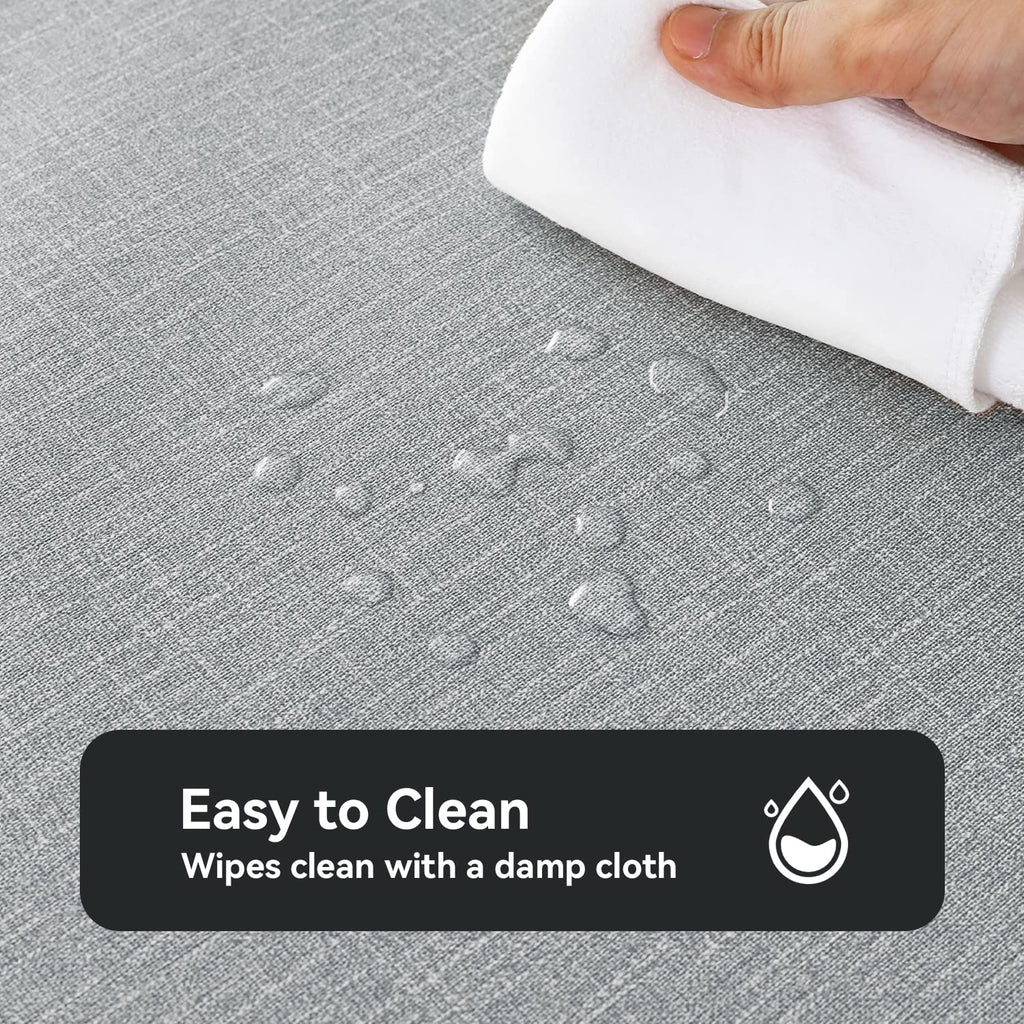 Waterproof Vinyl Tablecloth Rectangle, 54 x 78 Inch, Light Grey