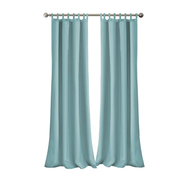 Matine Solid Tab Top Indoor/Outdoor Window Curtain, Mineral - 52" W x 108" L