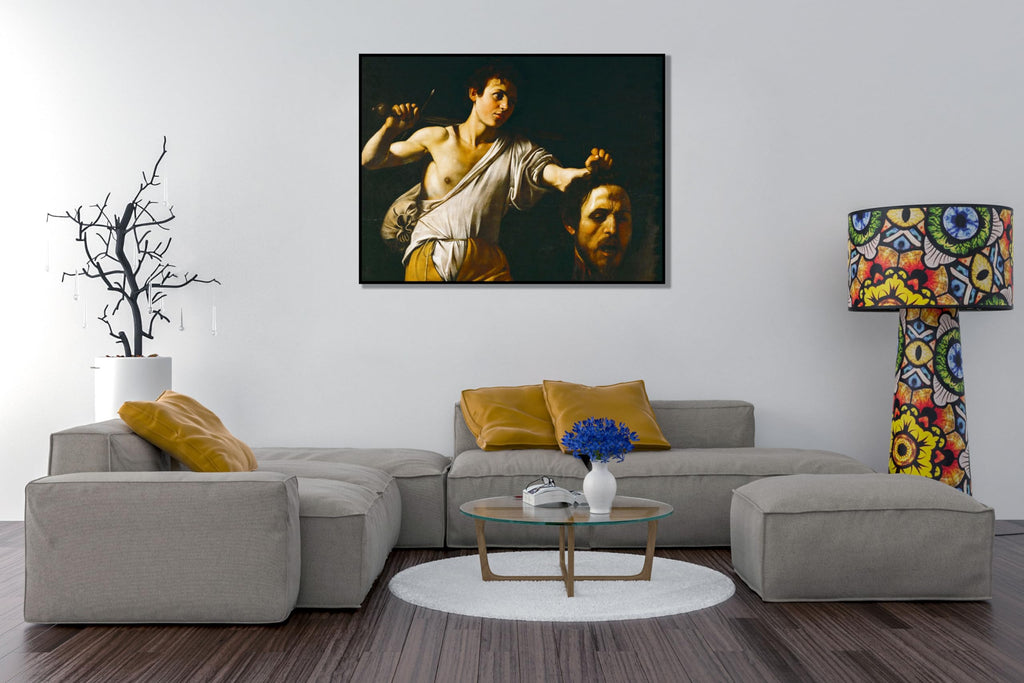 Michelangelo Merisi Da Caravaggio Canvas Wall Art David With The Head of Goliath Poster-Religious Art Wall Decor