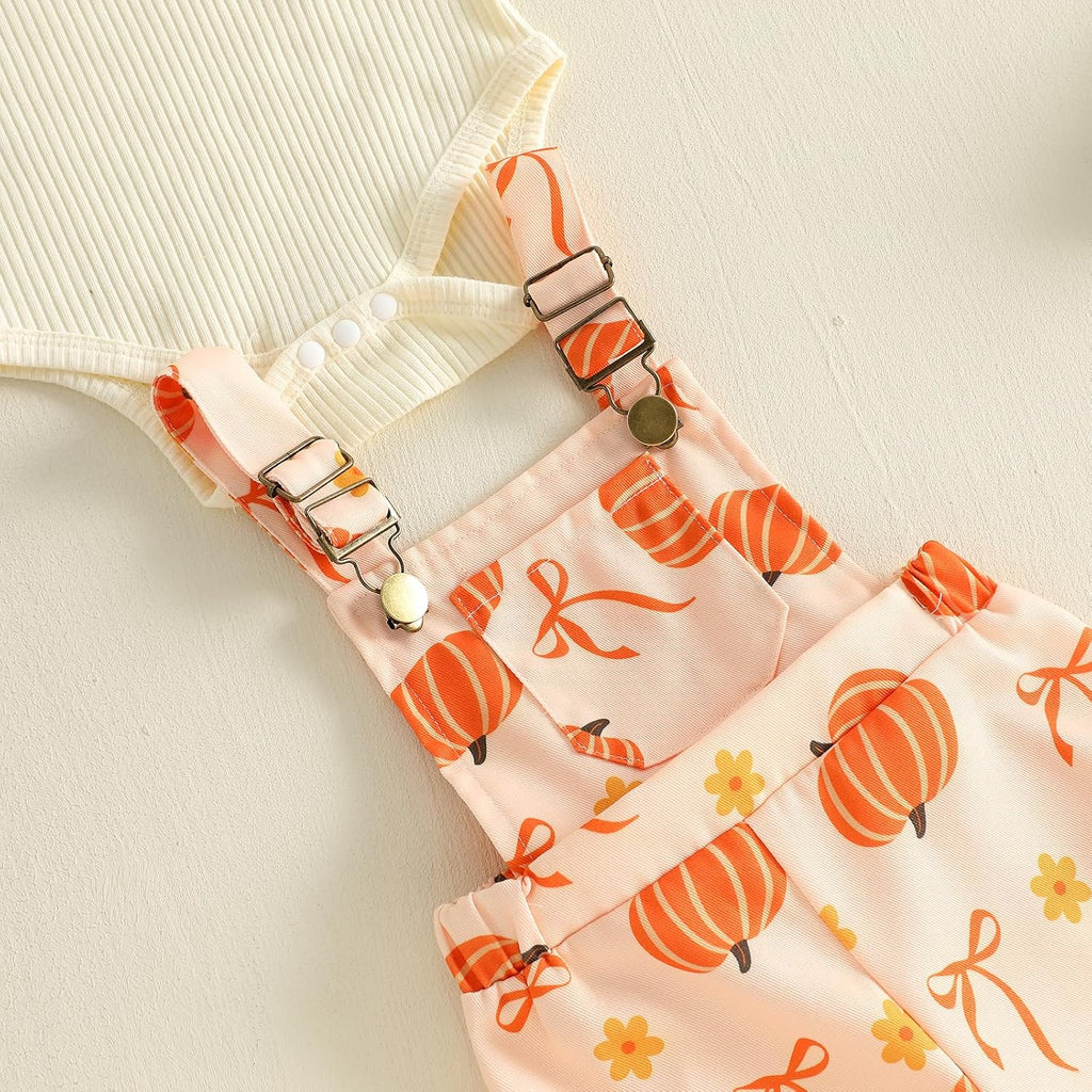 Newborn Baby Girl Fall Outfits Infant Rompers Overalls Pants Set