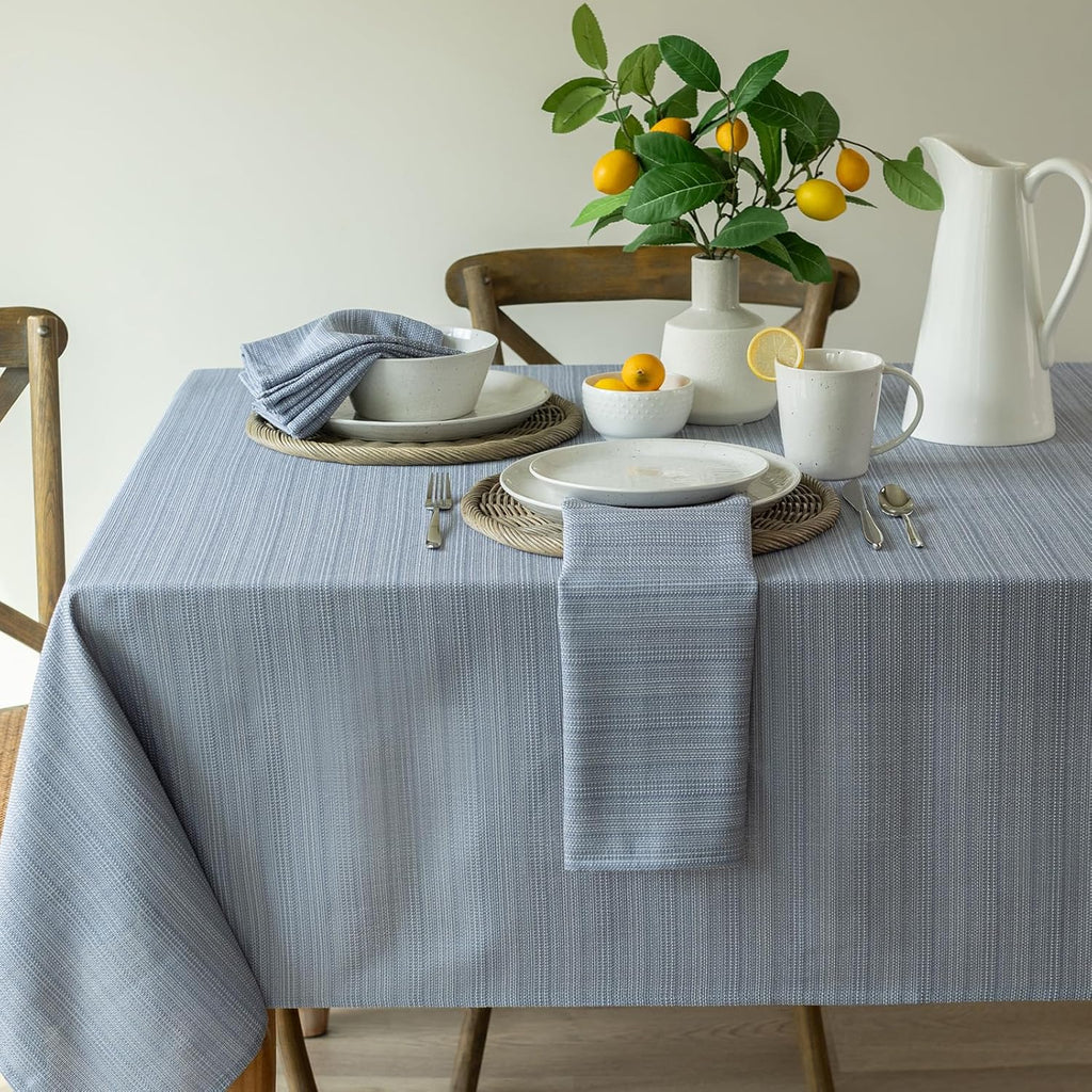 Cameron Textured Fabric Table Cloth, for Everyday Home Dining, Parties, Weddings & Holiday Tableclot