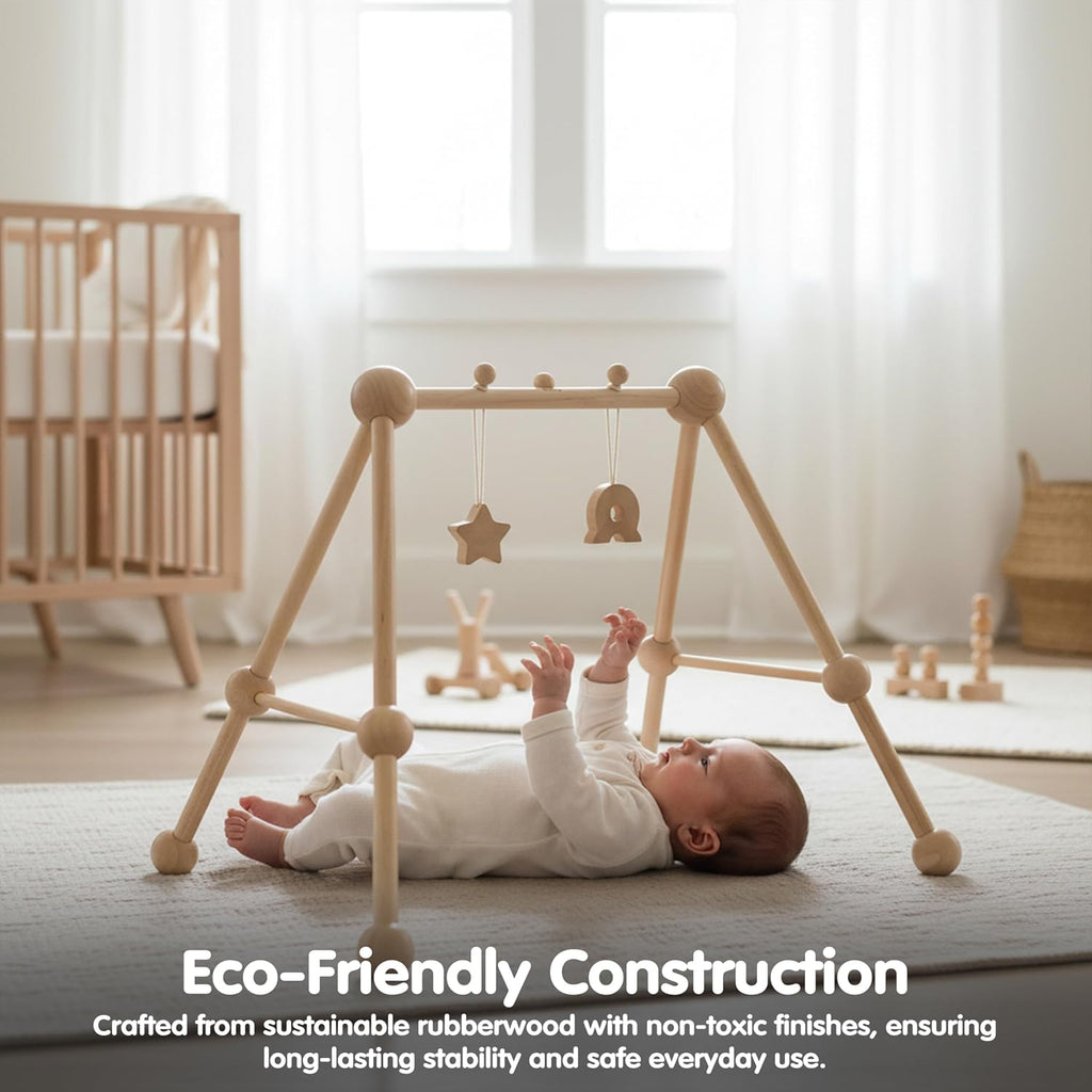 Wooden Baby Gym Montessori Activity Center Kids A-Frame Design