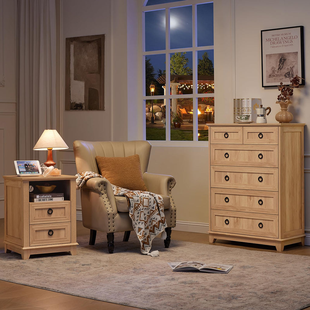 Farmhouse 6 Drawer Dresser, 41" Tall Chest of Drawers