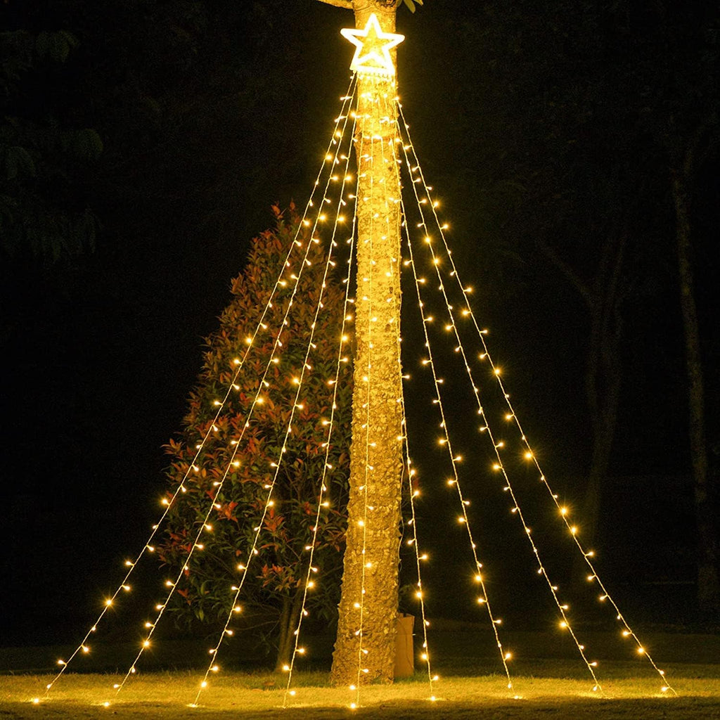 (New) Christmas Decorations Star String Lights, 320 LED Christmas Light Outdoor Yard Decorations Tree Light with 13"