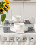 Porcelain Dinnerware Sets for 4, 12 Pieces Ceramic Plates and Bowls Set