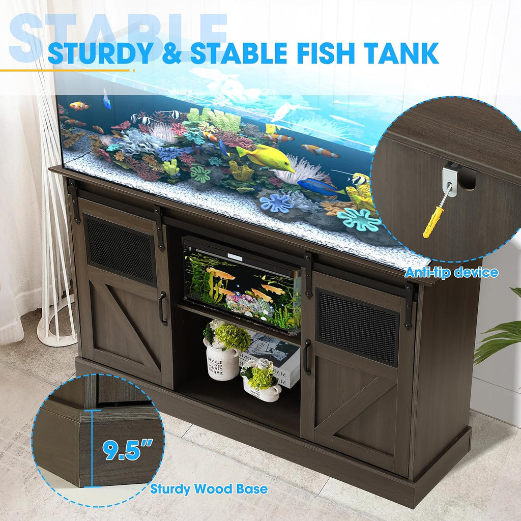 55-75 Gallon Fish Tank Stand, Heavy Duty Aquarium Stand, 1300LBS