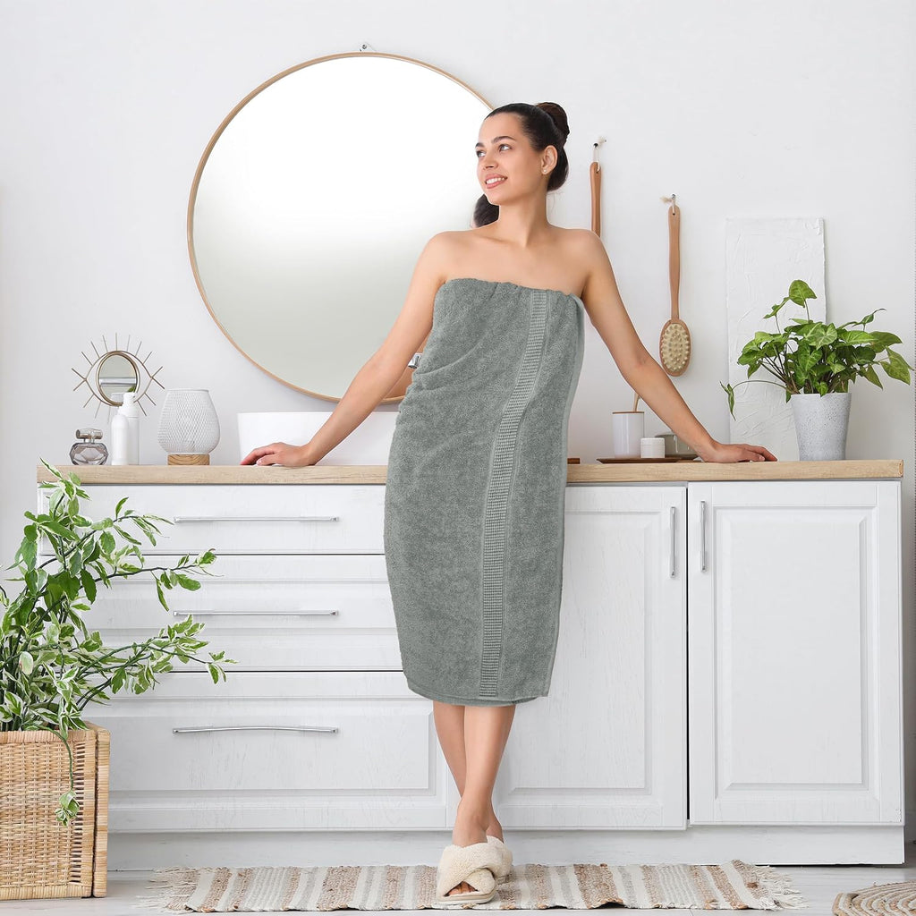 Jumbo Bath Sheets, 2 Pack, 35x70 in, 600 GSM Cotton, Cool Grey