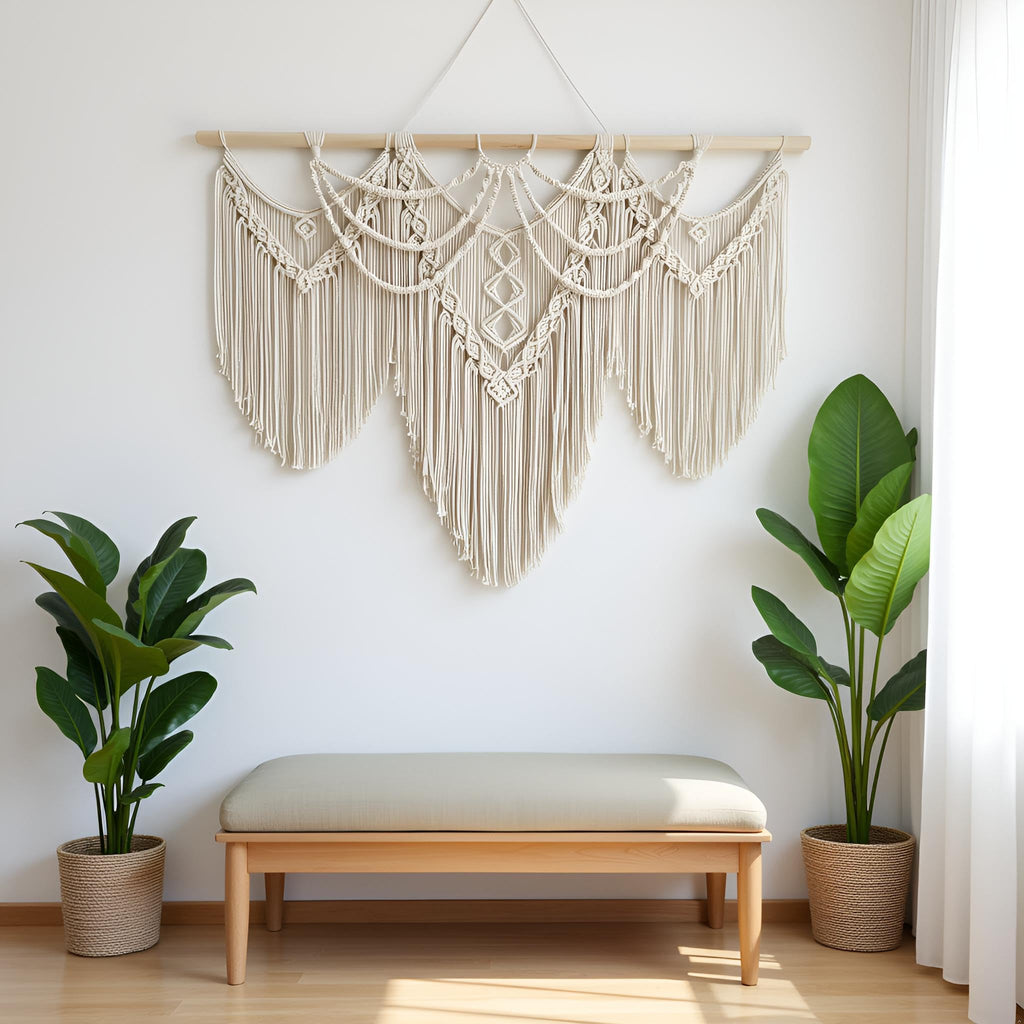 Large macrame wall hanging - Boho Tapestry Macrame Wall Decor Art- Chic Bohemian Woven Tapestry Home Decoration