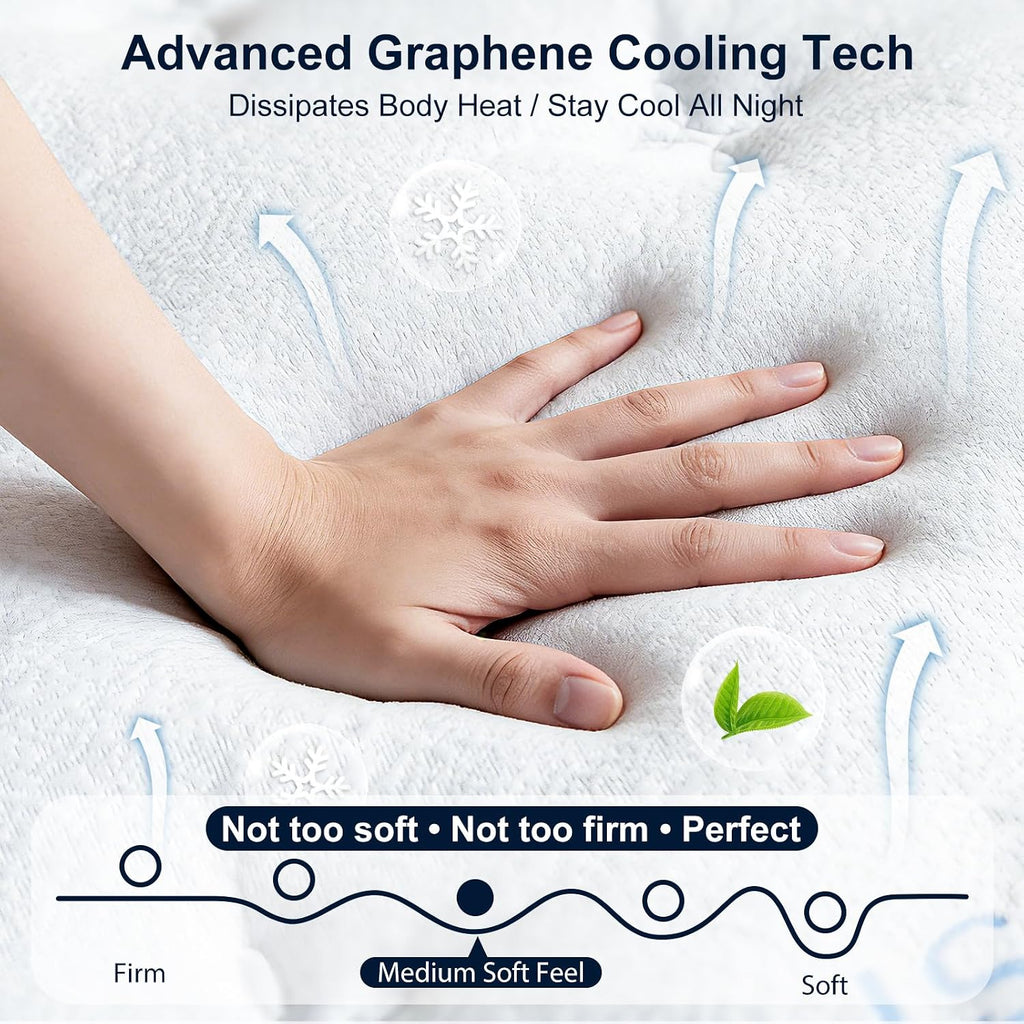 14 Inch California King Size Mattress, Upgraded 7-Zone Support Hybrid Mattress In A Box with Cooling Gel Memory Foam