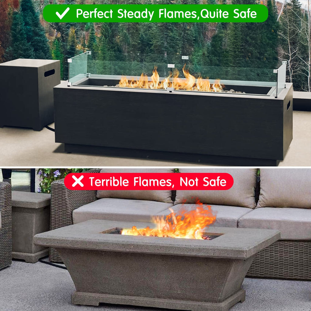 Fire Pit Wind Guard, 53.5" x 19.5" x 6", Clear Tempered Glass