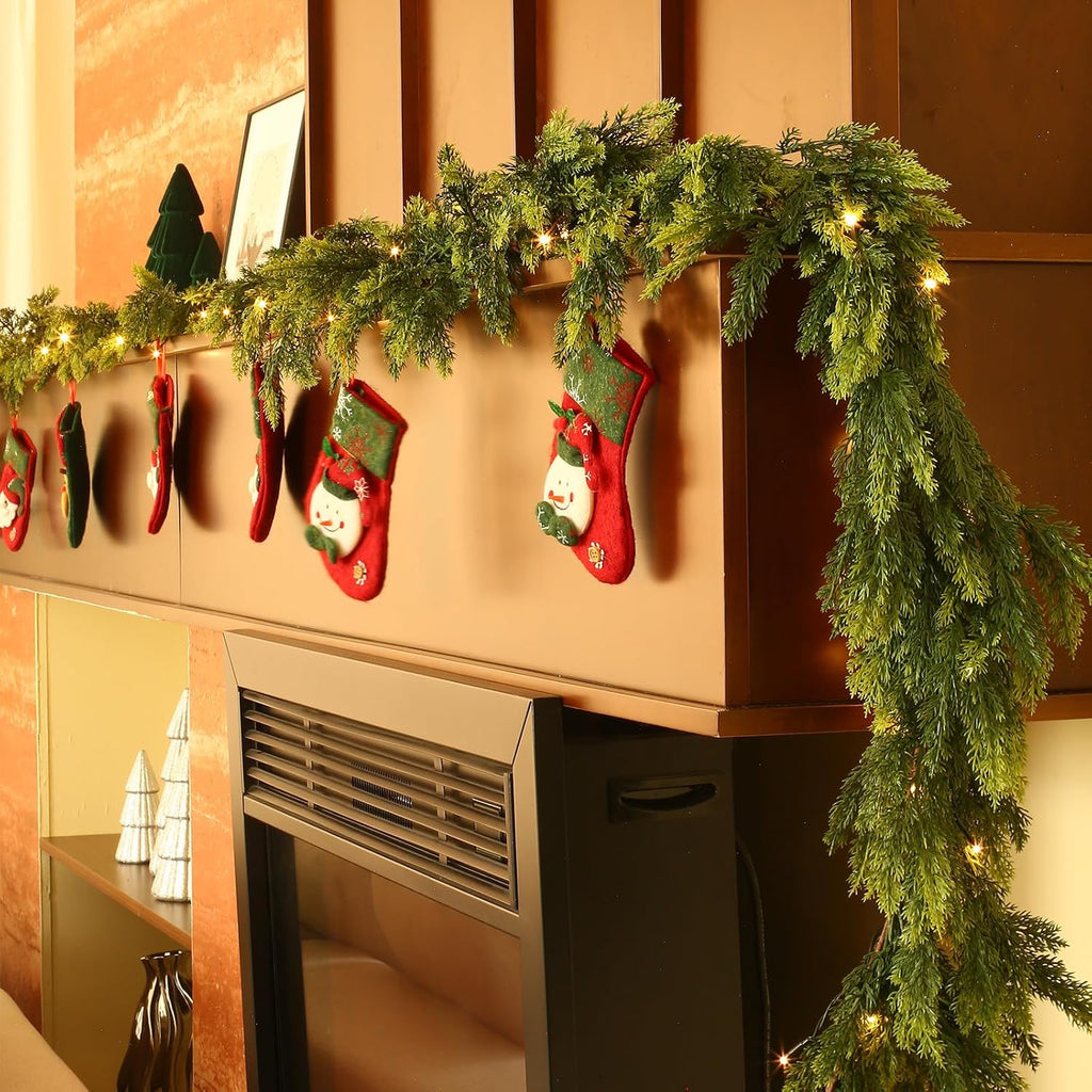 Real Touch Cedar Garland with Lights