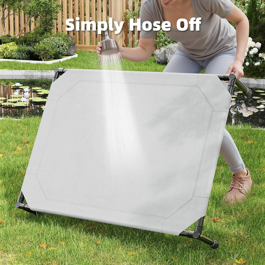 Raised Dog Bed for Large Dogs, Outdoor Elevated Dog Cot