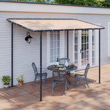 10x6 Lean to Gazebo Outdoor Pergola with Water Resistant & UV-Resistant, Wall-Mounted Canopy Sloped Roof Awning for Patio Backyard, Deck, or Garden Khaki
