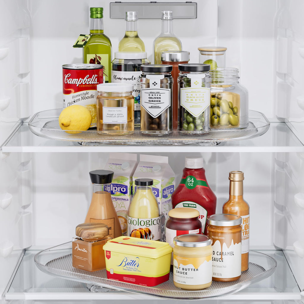 Lazy Susan Organizer Turntable 15.67''x11.7'' for Refrigerator Organizers and Storage, Fridge Organizer, Condiment