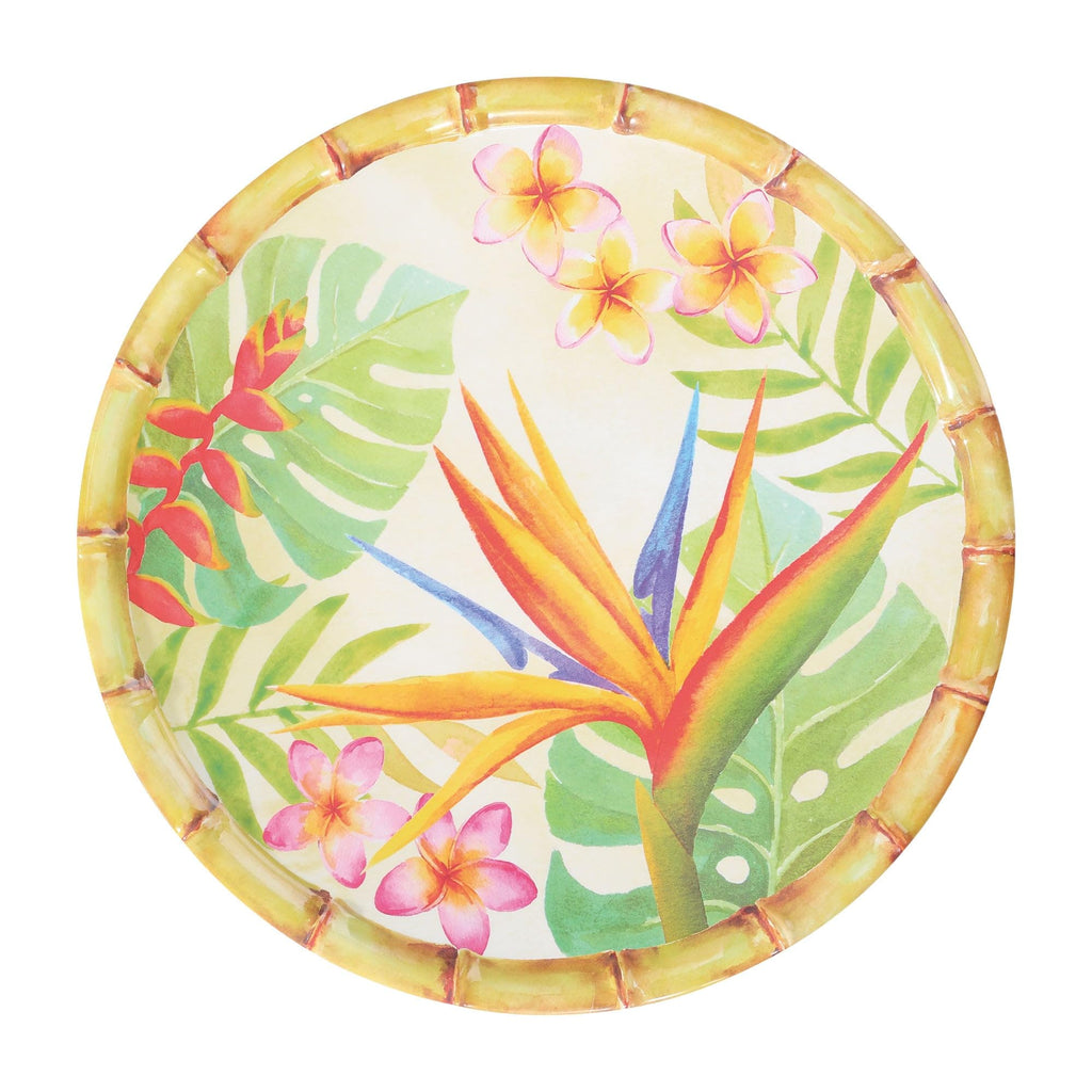 12 Piece Bird of Paradise Melamine Dinnerware Sets, Outdoor Dishes Set, Plates and Bowls Sets, Service for 4