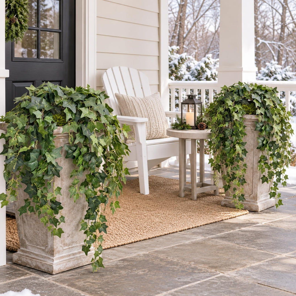 Artificial Ivy Plants Fake Hanging Vine Greenery for Winter Outdoor Planter