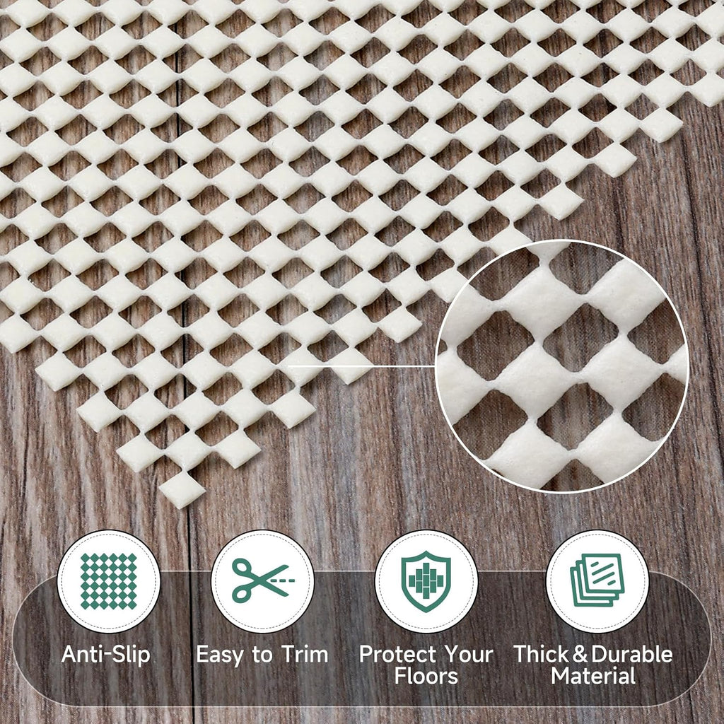 Non Slip Rug Pad Rug Gripper for Hardwood Floors, Extra Thick Non Slip Mat Under Carpet (9'x12') - Set of 9