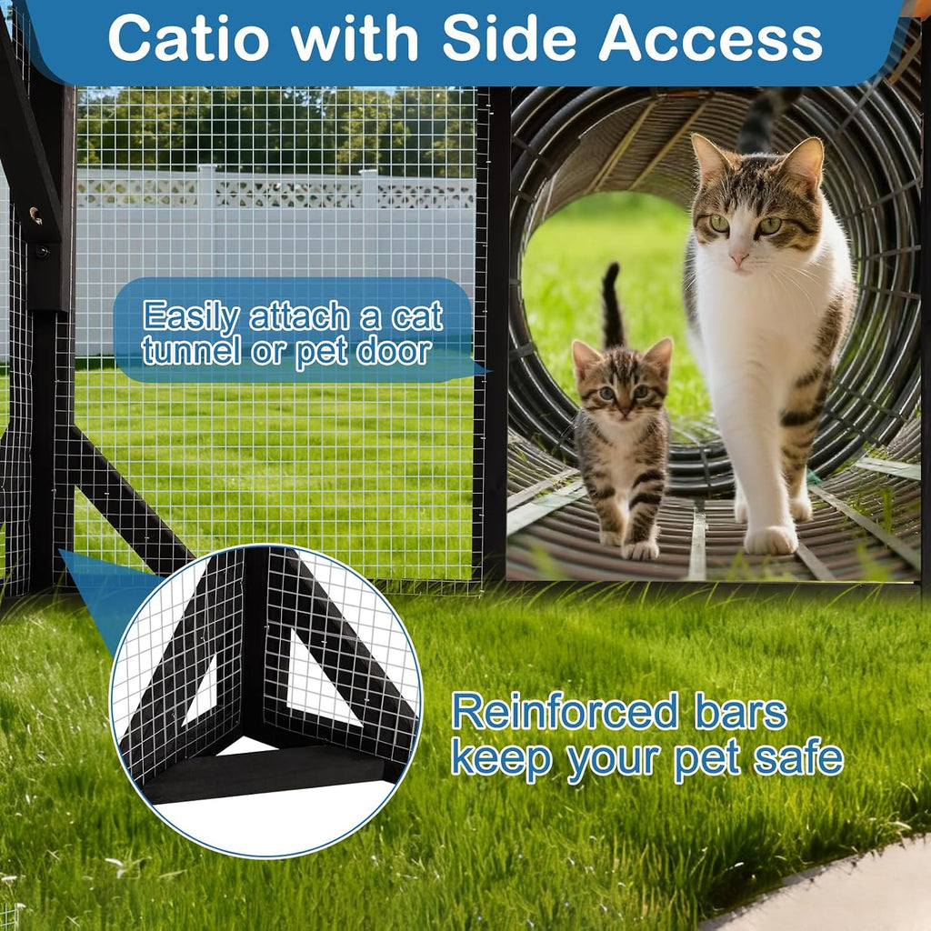Catio Outdoor Cat Enclosure, 6 Platforms, Walk-in Door, Window Access