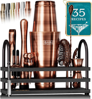 Mixology Bartender Kit Bar Set | 14-Piece Cocktail Shaker Set | Martini Barware Mixing Tools Bartending | 35 Recipe - Set of 14