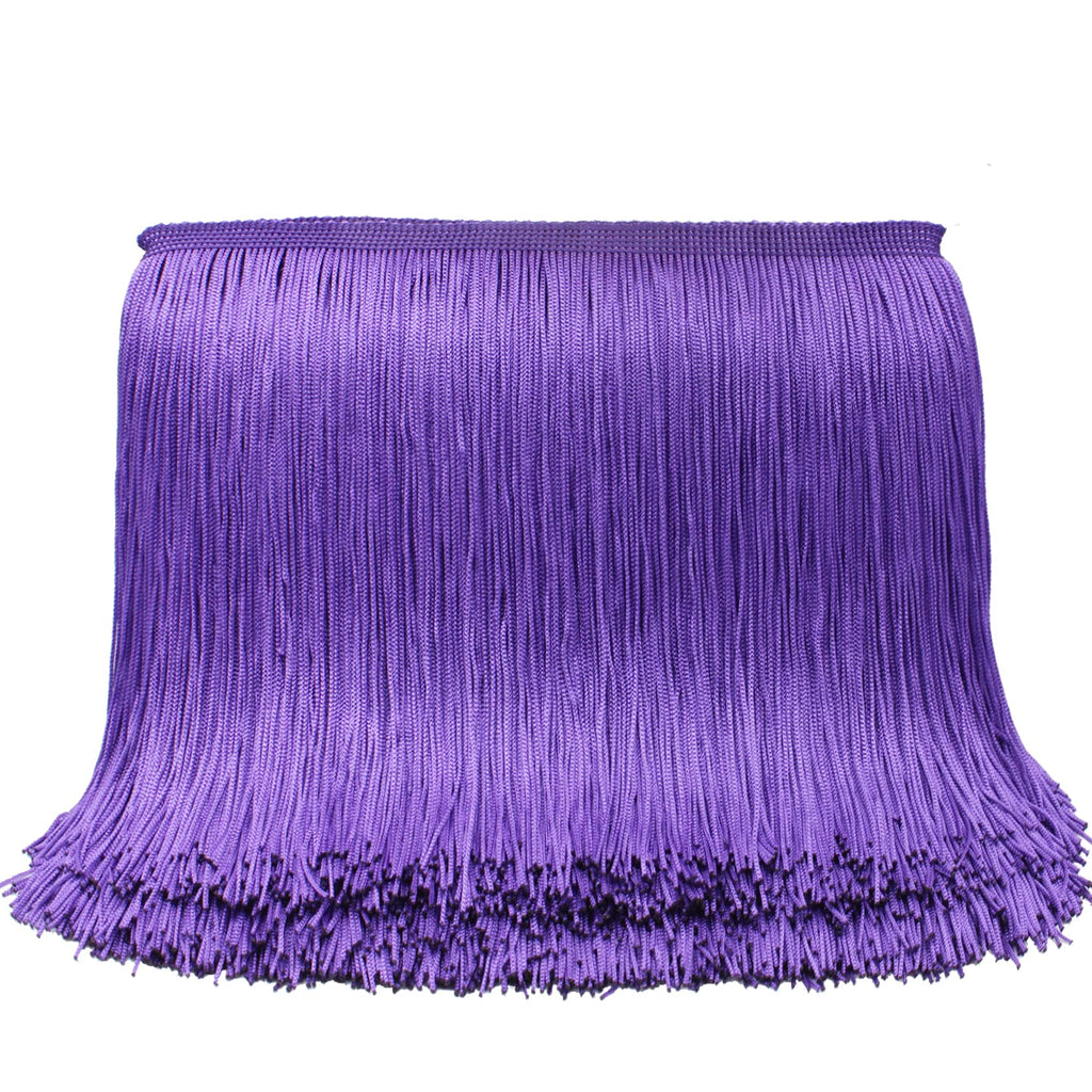 8" Dark Purple Fringe Trim Tassel Sewing Trim for Clothes Accessories Latin Wedding Dress DIY Lamp Shade - 10 Yards