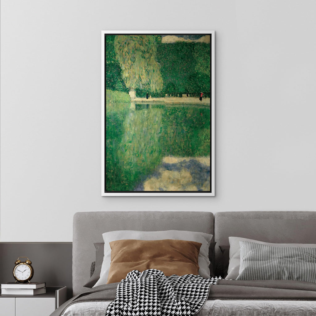 Framed Canvas Print Wall Art The Park at Schonbrunn Palace by Gustav Klimt Nature Wilderness Illustrations Retro
