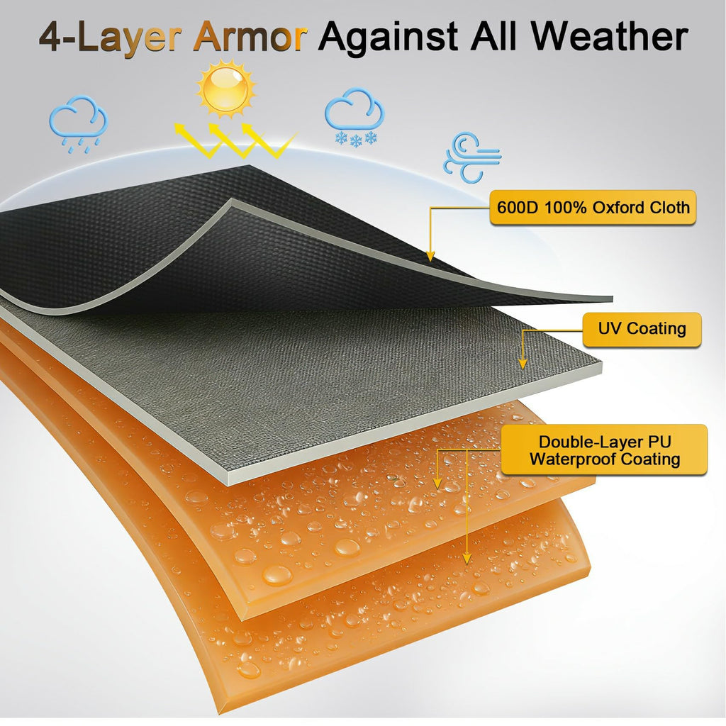 Rectangular Fire Pit Cover 42x24 inch - Upgraded 600D Heavy Duty, 100% Waterproof, UV & Tear Resistant, Propane Fire