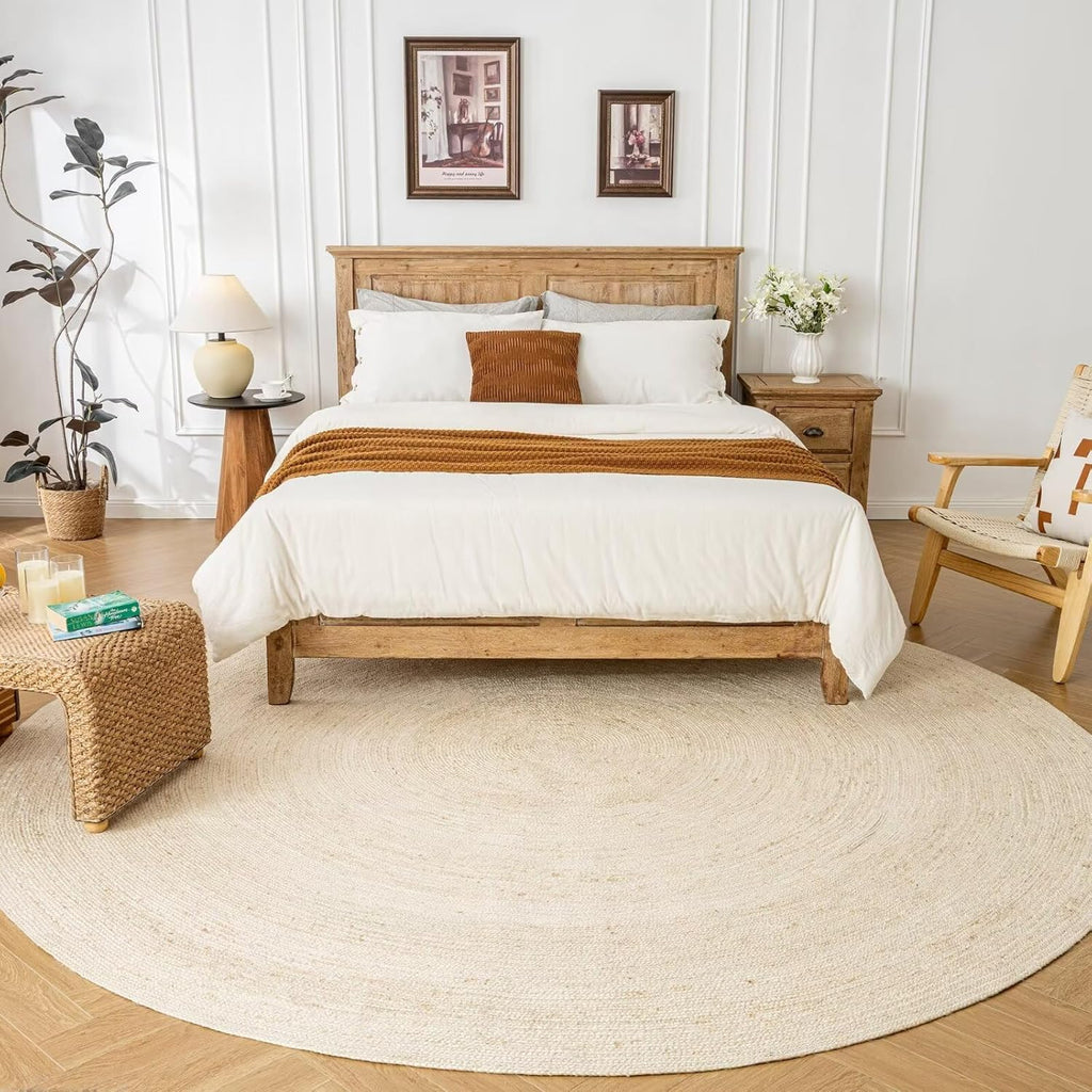 Round Jute Rug 6Ft,Soft and Chunky Natural Fiber,Handwoven Rugs