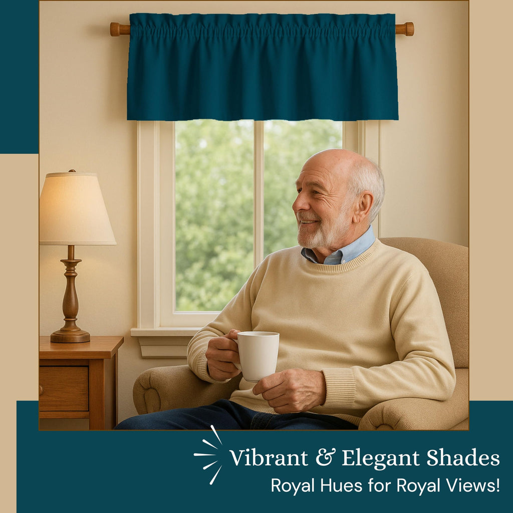 Teal Green Valance Curtains 2 Pack, 54x18 Inches, 100% Cotton, Rod Pocket Window Valances, Semi Sheer Short Curtain
