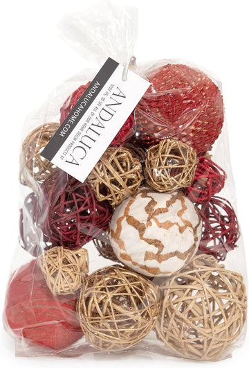 Decorative Balls Orbs Bag (Red Gold)