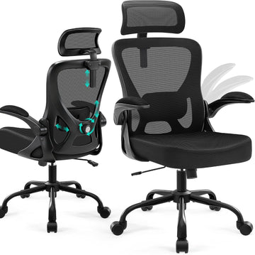Office Chair - Ergonomic Desk Chair Breathable Mesh Chair with 2D Headrest & Adjustable Lumbar Support - Executive