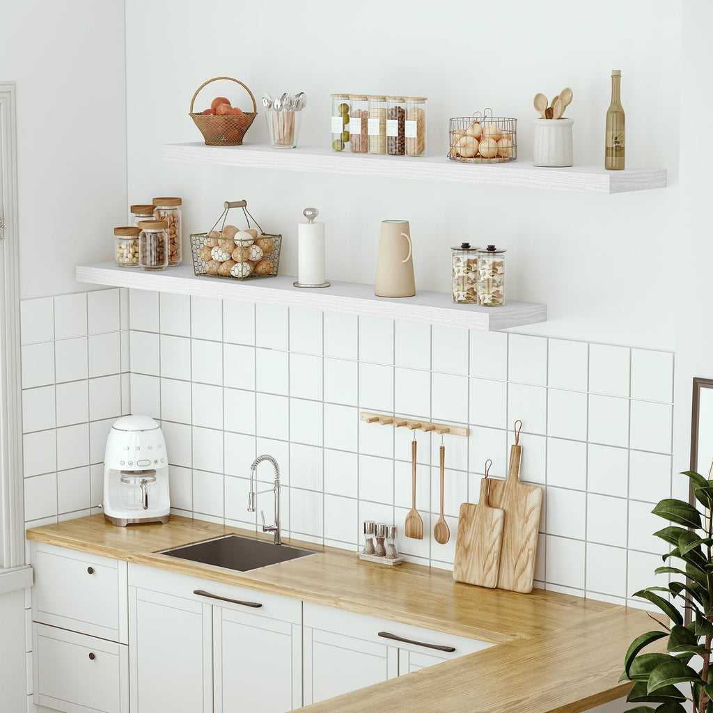 Deep Floating Shelves 55x10" Set of 1, White