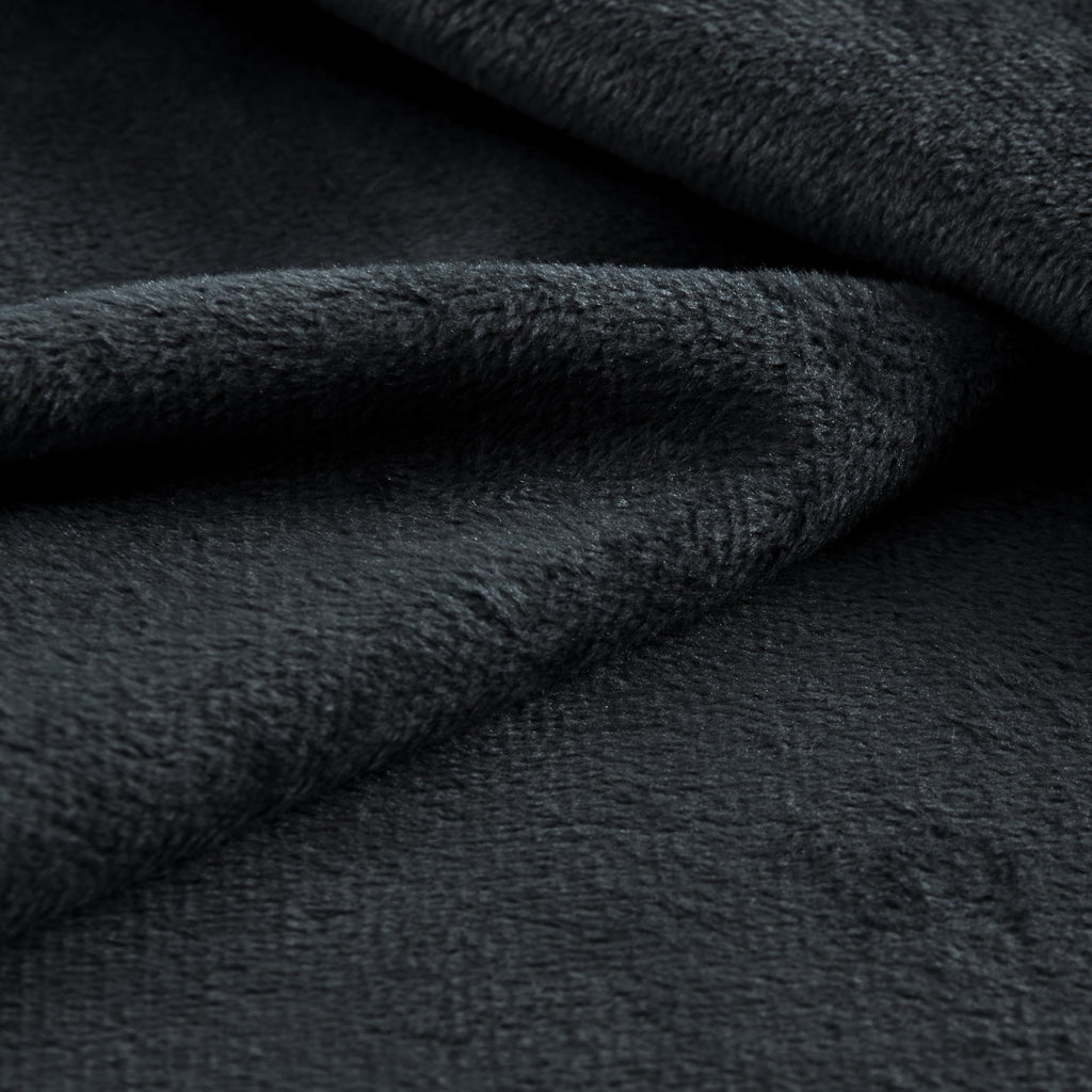 Black Minky Fabric by the Yard, 65" Wide, 1 Yard