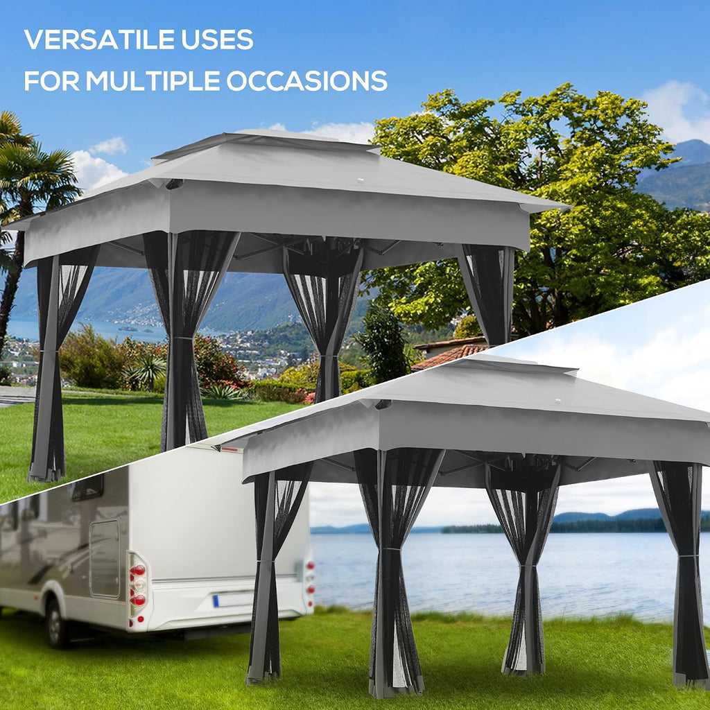 11' x 11' Pop Up Canopy, Outdoor Patio Gazebo Shelter with Removable Zipper Netting