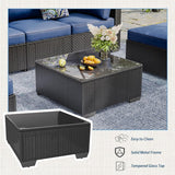 7 Piece Outdoor Patio Furniture Set, Outdoor Sectional Conversation Furniture Chair with Coffee Table