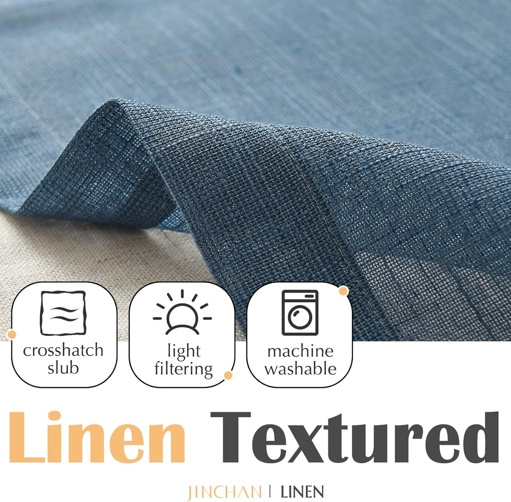 Linen Valance for Farmhouse Living Room Windows 16 Inch Slubbed Crossed Double Layer Window Valance Light Filtering