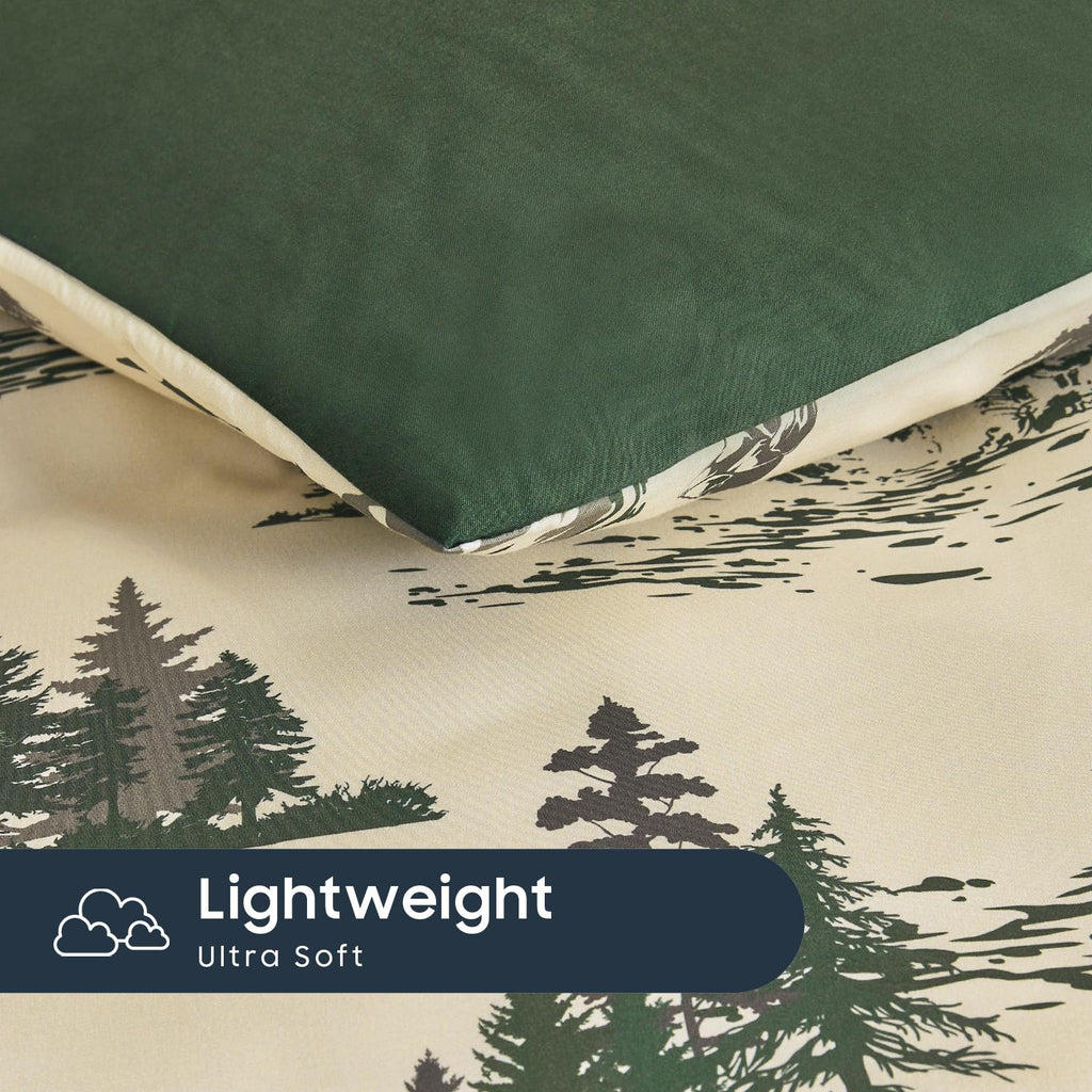 Rustic Comforter Set, Green Brown