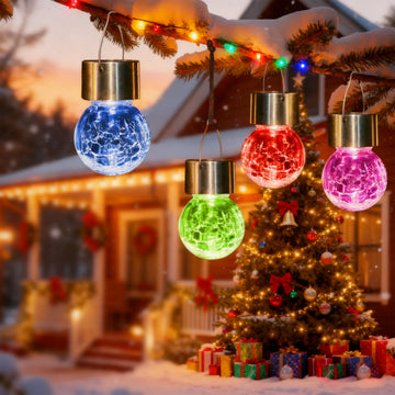 Solar Hanging Lanterns Solar Christmas Lights Outdoor Ornaments 12Pc