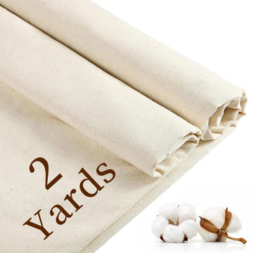 100% Muslin Fabric by Yard, 2 Yards x 63" Natural Cotton Fabric